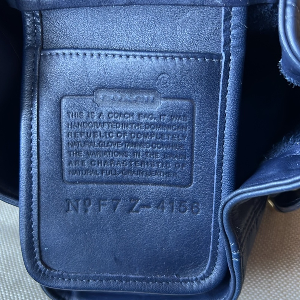 Coach HTF Rare Vintage Soho Navy Set - XXL Feed Duffle, Belted Swing+Pltd Wallet - Picture 10 of 10